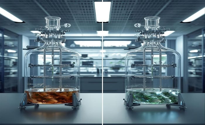 single jacketed glass reactor in a lab