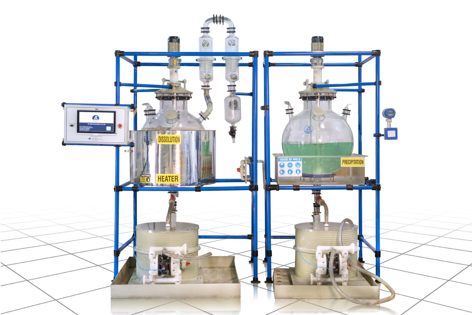 industrial mixing settler unit system for gold refining and solvent extraction