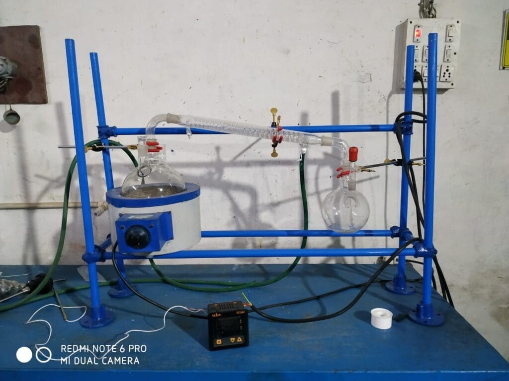 simple distillation system used for separating liquid mixtures in laboratory and industrial processes by KJHIL