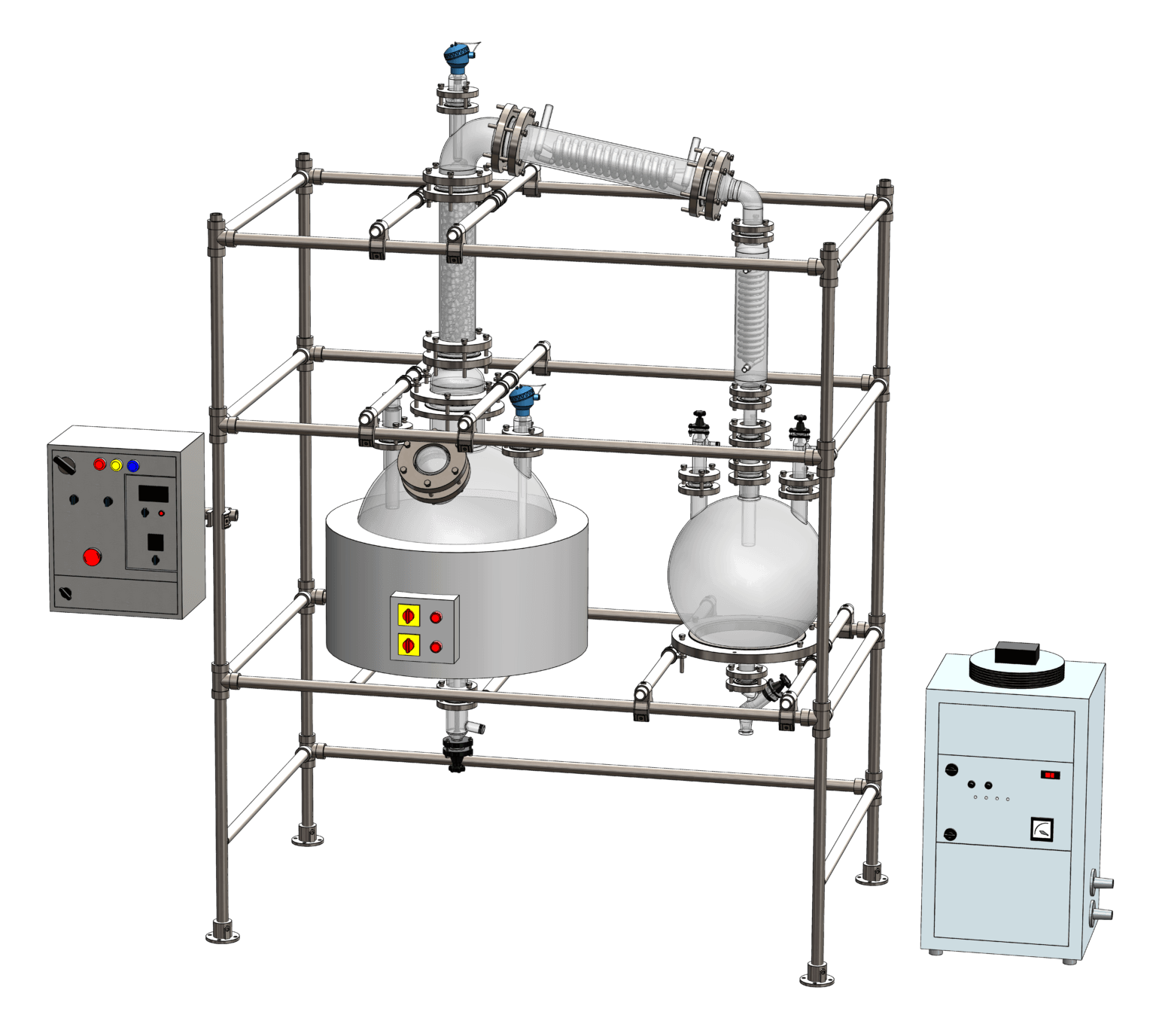 solvent recovery system for chemical and pharmaceutical industries used to recycle and purify solvents efficiently