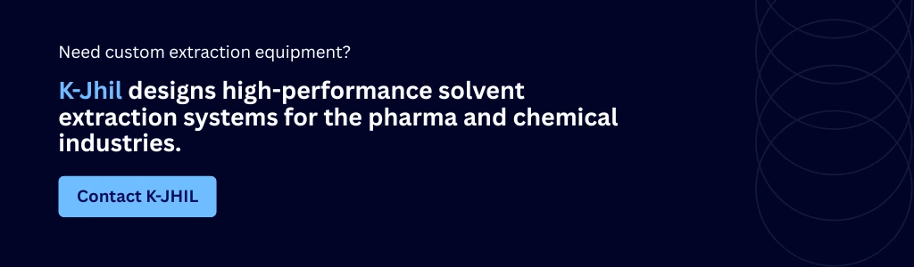 CTA banner to contact K-JHIL for custom solvent extraction equipment for pharma and chemical applications