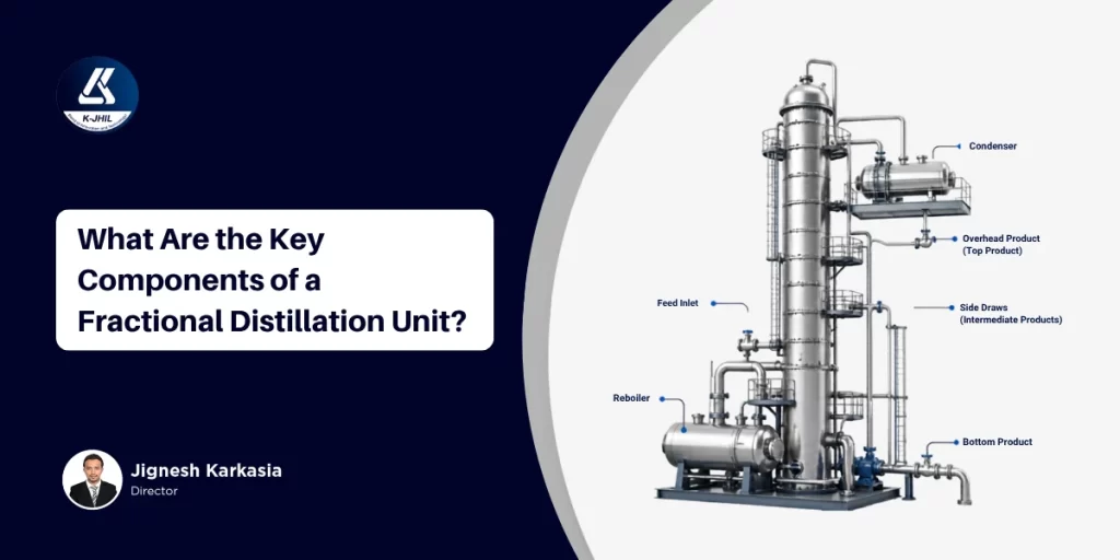 what are the key components of a fractional distillation unit