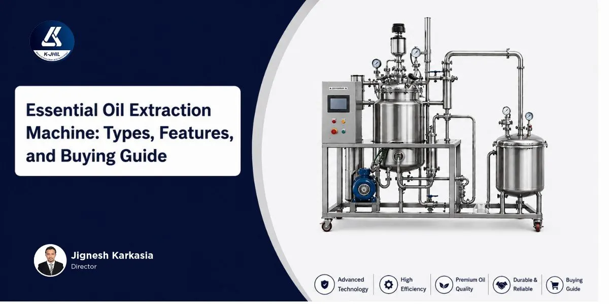 Essential oil extraction machine setup by K-JHIL Scientific with buying guide overview